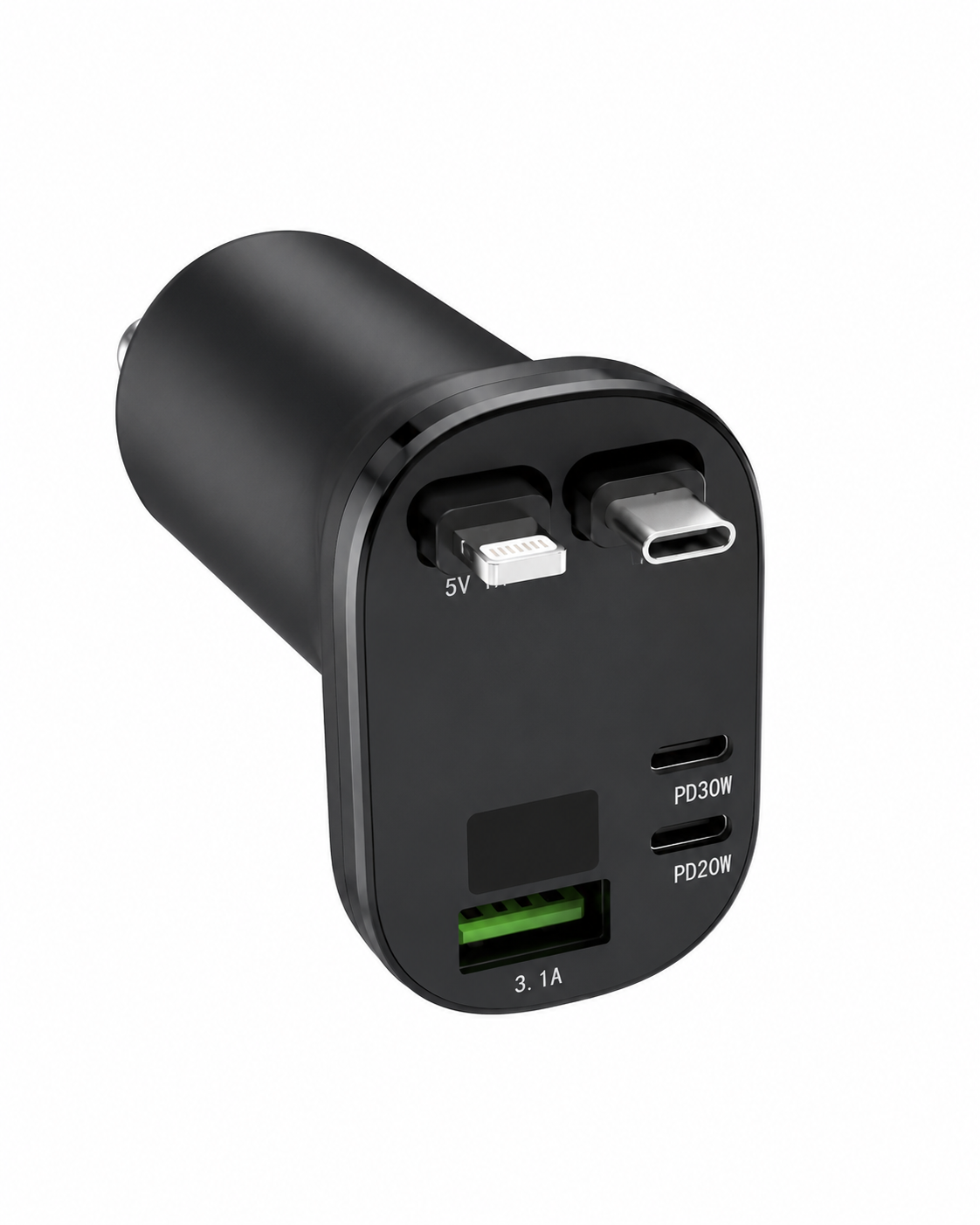 4-in-1 Retractable High-Speed Fast Car Charger